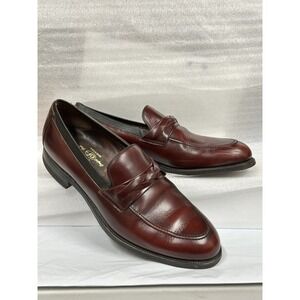 Foot So Port Shoes Comfort Made USA Supreme Size 10 Brown Maroon Slip On